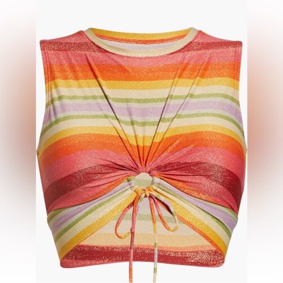 Robin Piccone Greta Swim Top Sz Medium Shimmer Multicolored New - Picture 1 of 7